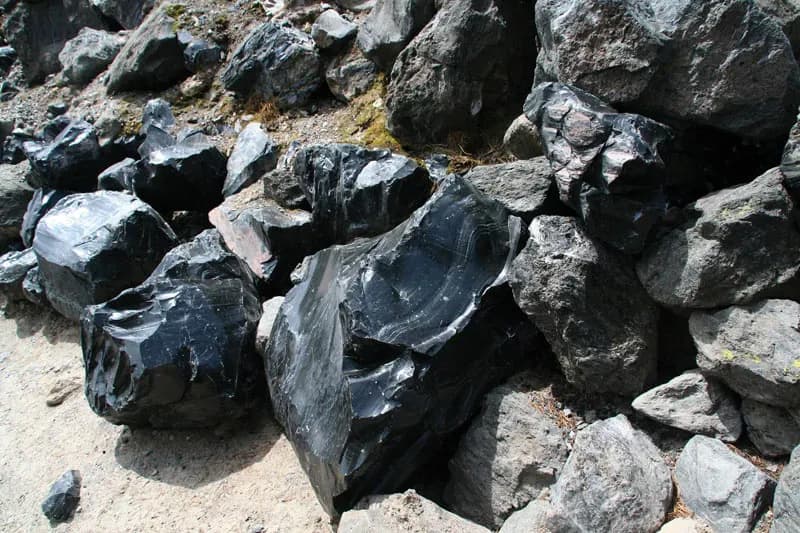 Black Obsidian Boulders
