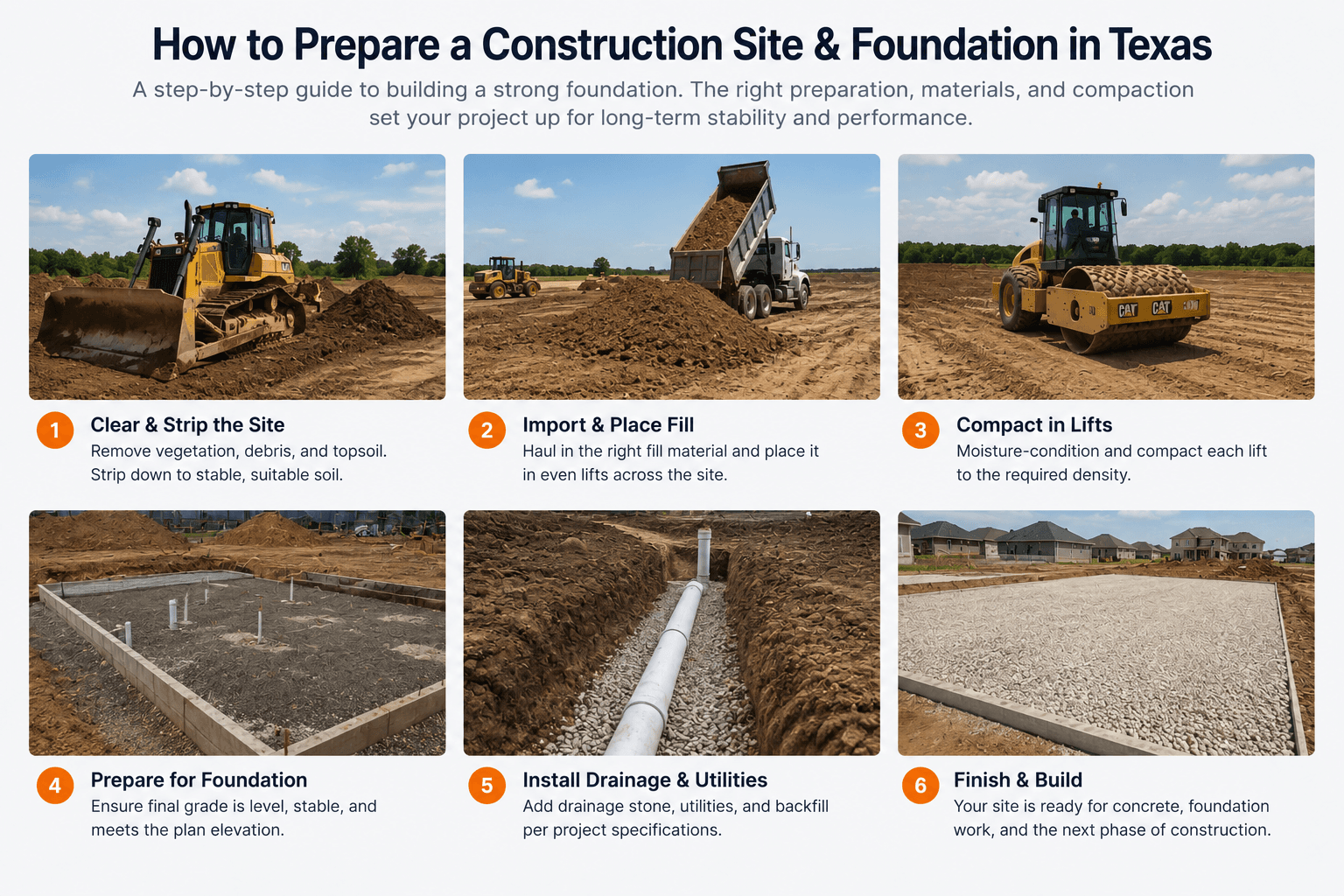 How to Prepare a Construction Site & Foundation in Texas: Step-by-Step Guide
